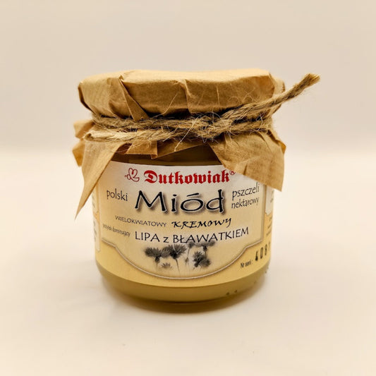 Miód kremowy z lipą i bławatkiem 250g